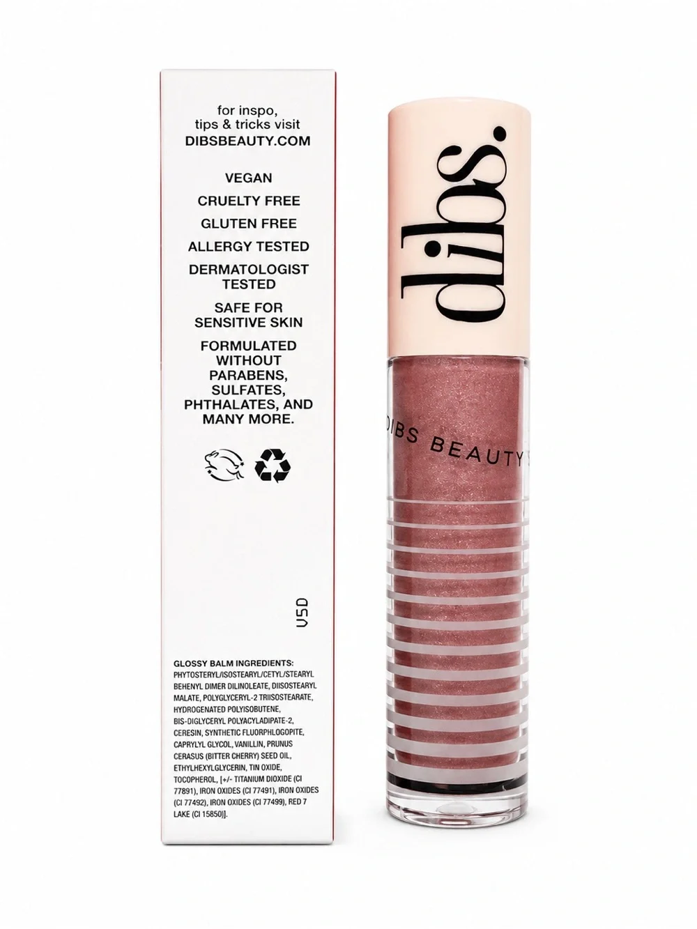 DIBS Beauty Go To Glossy Balm in the shade MIMS (7.4 mL) New with Box
